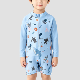 Boys' Ocean Animal Print Swimsuit