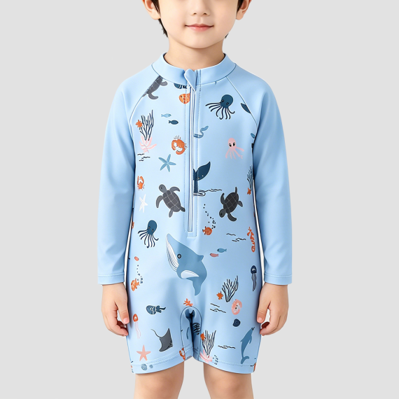 Boys' Ocean Animal Print Swimsuit