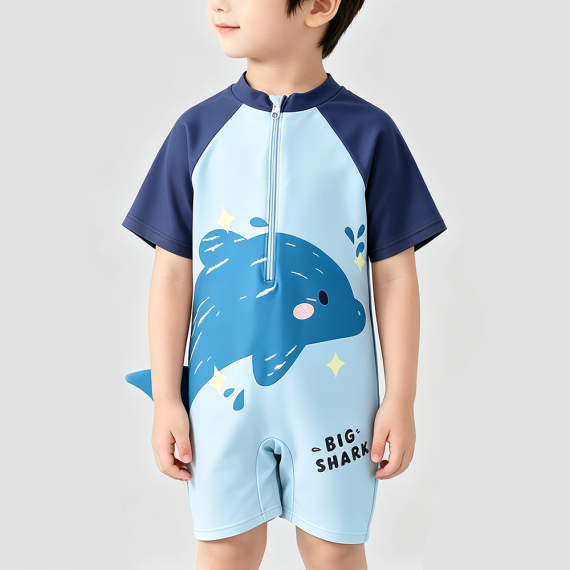 Blue Boys' One-Piece Swimsuit