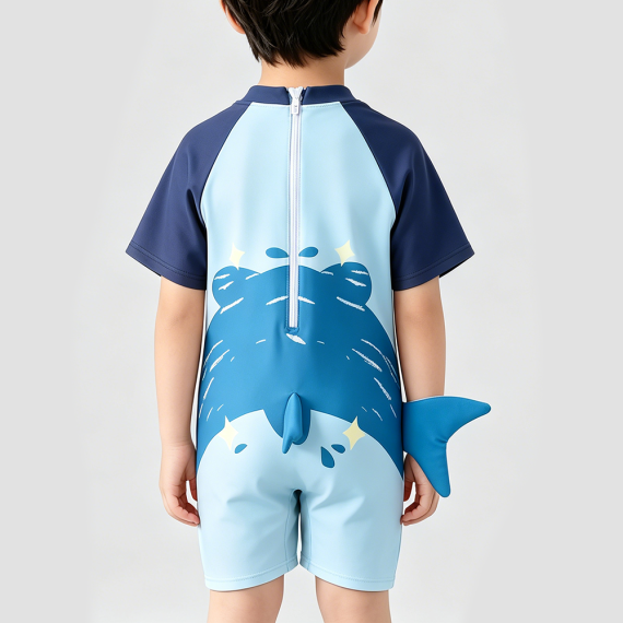 Blue Boys' One-Piece Swimsuit