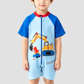 Boys' Short-Sleeve Onesie Swimsuit