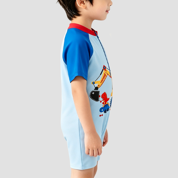 Boys' Short-Sleeve Onesie Swimsuit