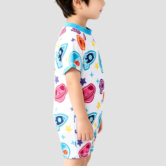Boys' White Quick-Drying Swimsuit