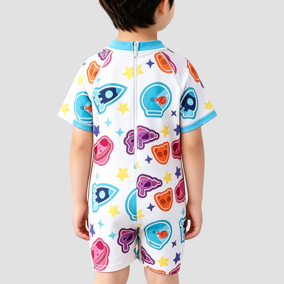 Boys' White Quick-Drying Swimsuit