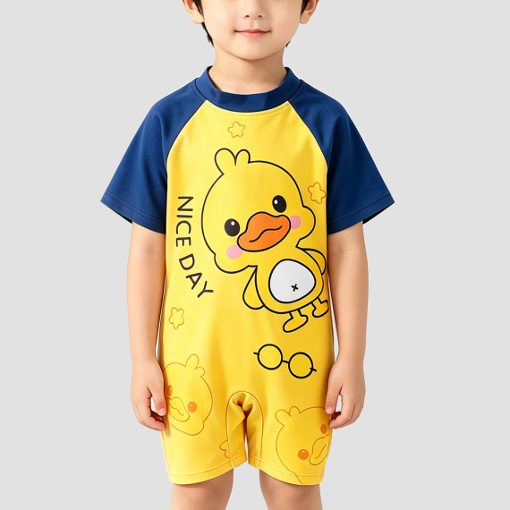 Boys' Yellow Onesie Swimsuit