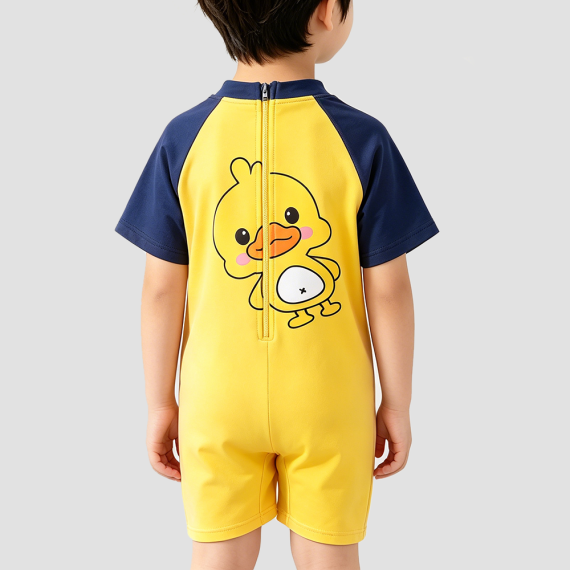 Boys' Yellow Onesie Swimsuit