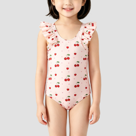 Cherry Print Girls' Swimsuit