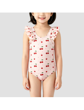 Cherry Print Girls' Swimsuit