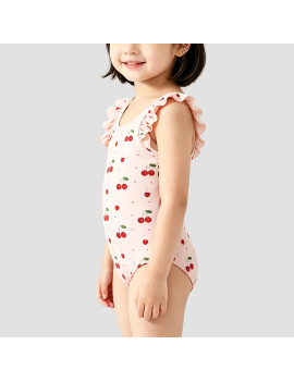 Cherry Print Girls' Swimsuit