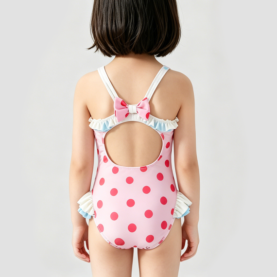 Sweet Pink One-Piece Swimsuit for Girls