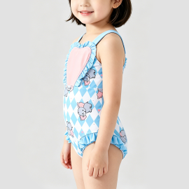 Girls' Blue Training Swimsuit