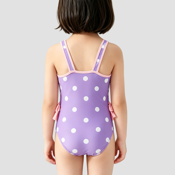 Playful Purple Onesie Swimsuit for Girls