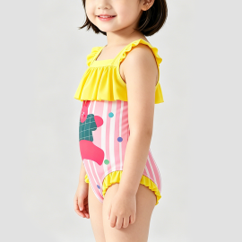 Yellow Quick-Drying Girls' Swimsuit