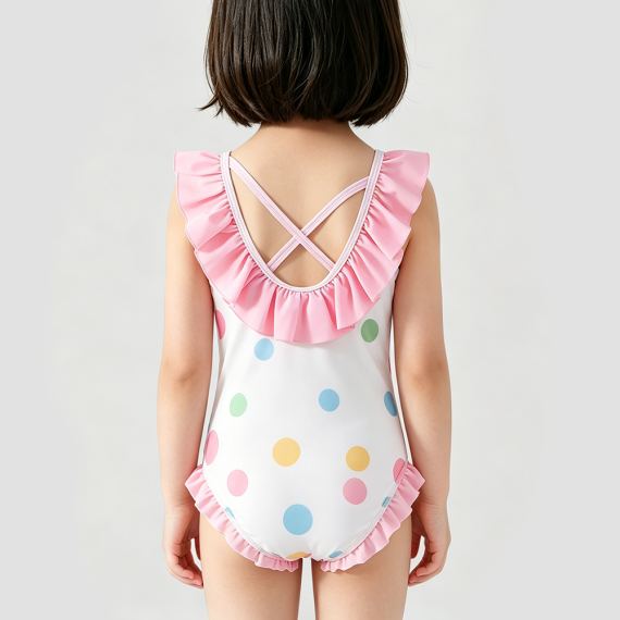 Girls' Pink Beach One-Piece Swimsuit
