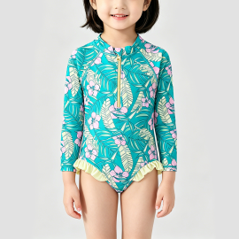 Green Girls' Onesie Swimsuit