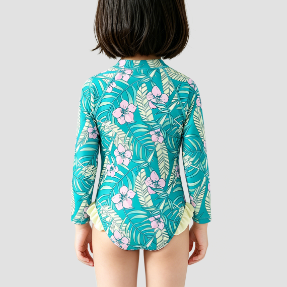 Green Girls' Onesie Swimsuit