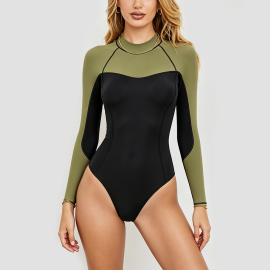 Super Elastic Long-Sleeved One-Piece Swimsuit
