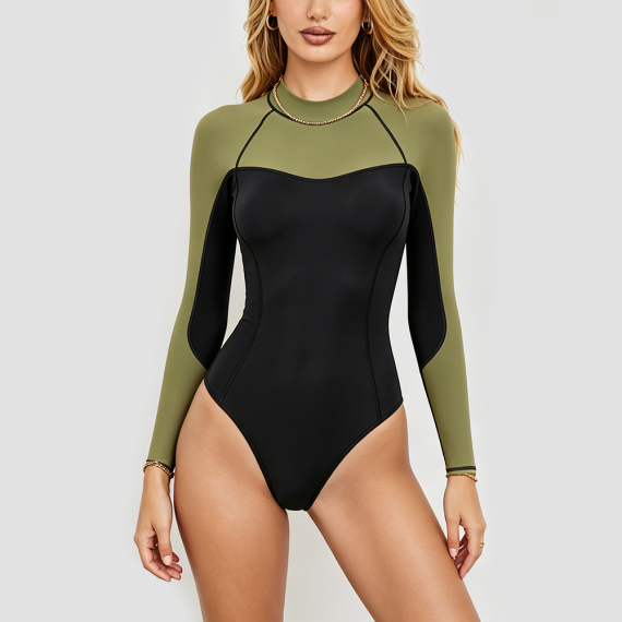 Super Elastic Long-Sleeved One-Piece Swimsuit