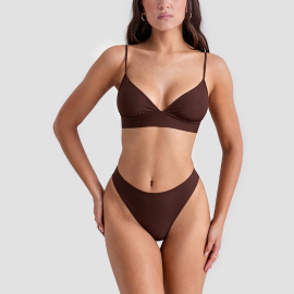 Yellow V-neck Two-Piece Swimsuit