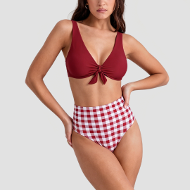 Brighter Complexion Red Two-Piece Swimsuit
