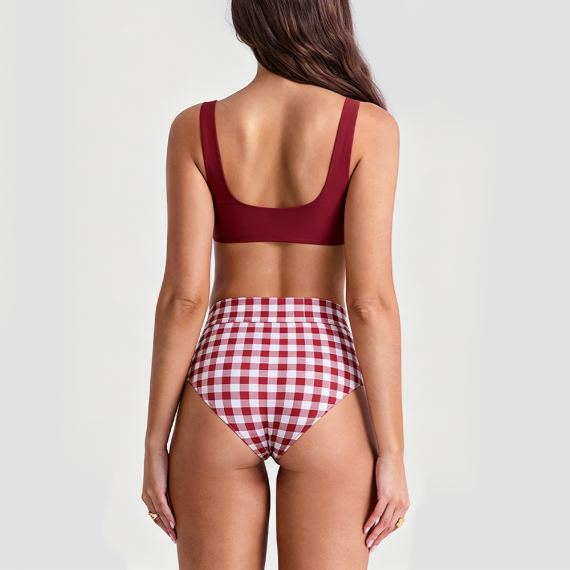 Brighter Complexion Red Two-Piece Swimsuit