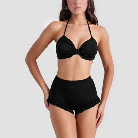 Black Spa Resort Two-Piece Swimsuit