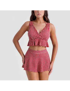 Beach Polka Dot Two-Piece Swimsuit
