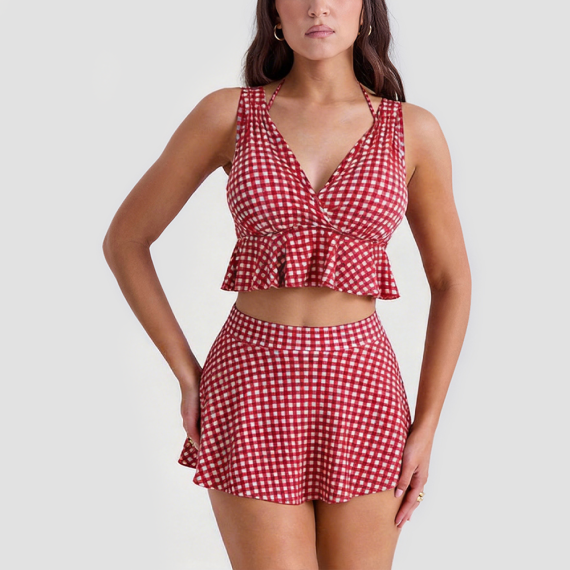 Beach Polka Dot Two-Piece Swimsuit